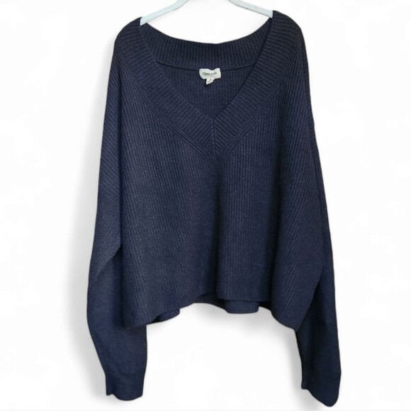 Open edit oversize cropped v-neck sweater XL - Picture 1 of 7